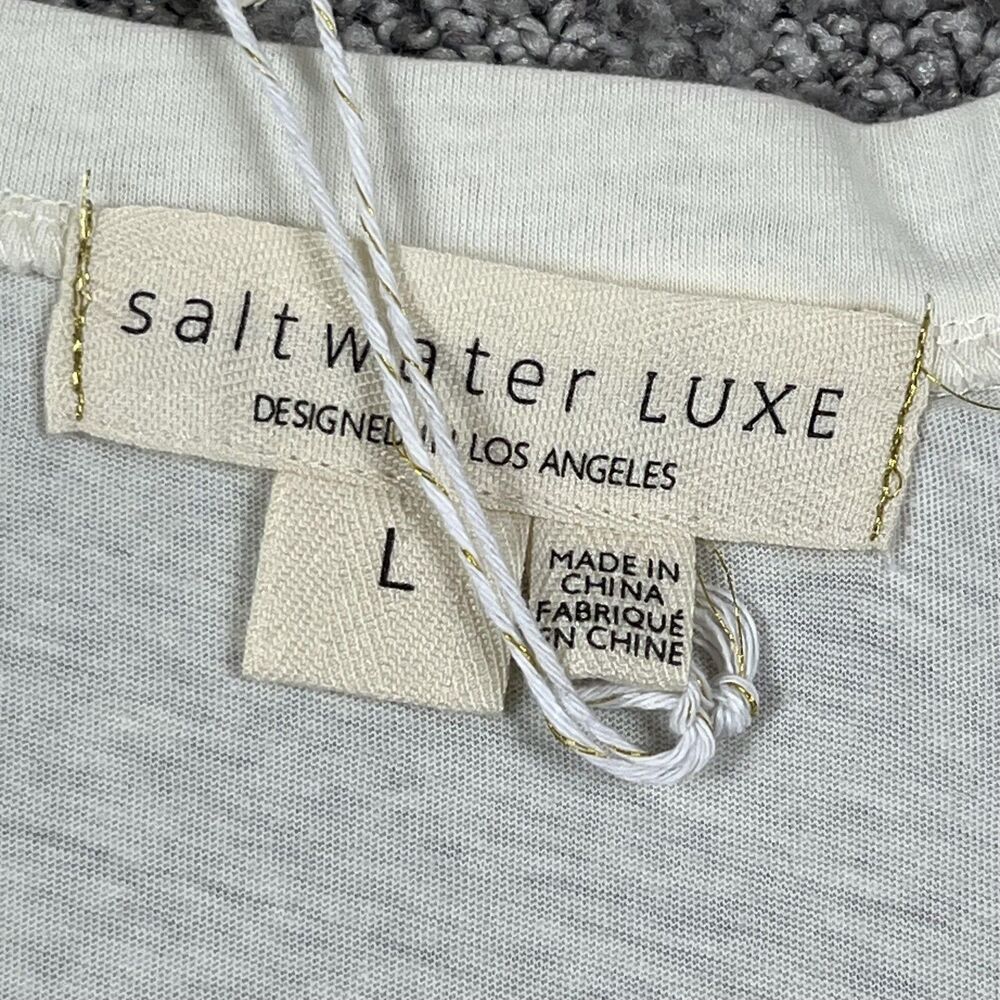Saltwater Luxe Shirt Womens Large White Good As Gold Tank Top Graphic Beach - Picture 4 of 7